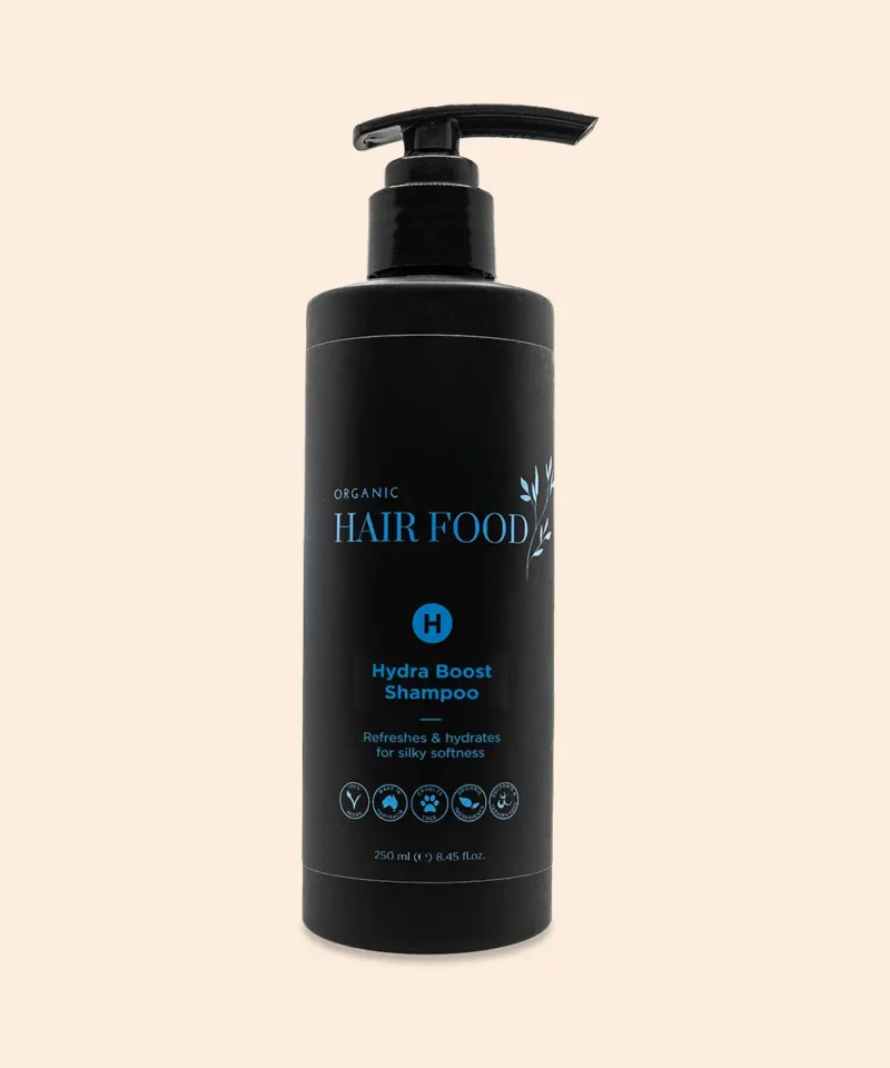 Hydra Boost Shampoo product showing the front of the bottle on a neutral background