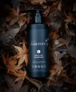 Conditioner for fine hair - Marro's Hair Food Product nestled in leaves.